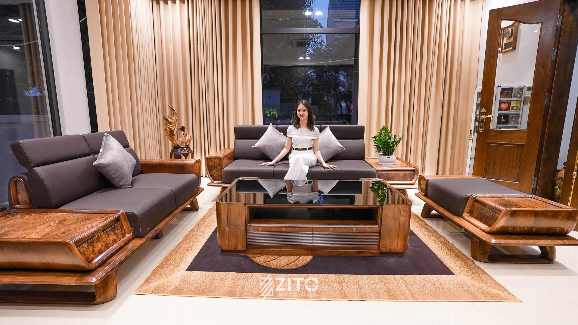 Đệm da cao cấp êm ái, mang đến trải nghiệm thư giãn tuyệt đối cho gia chủ